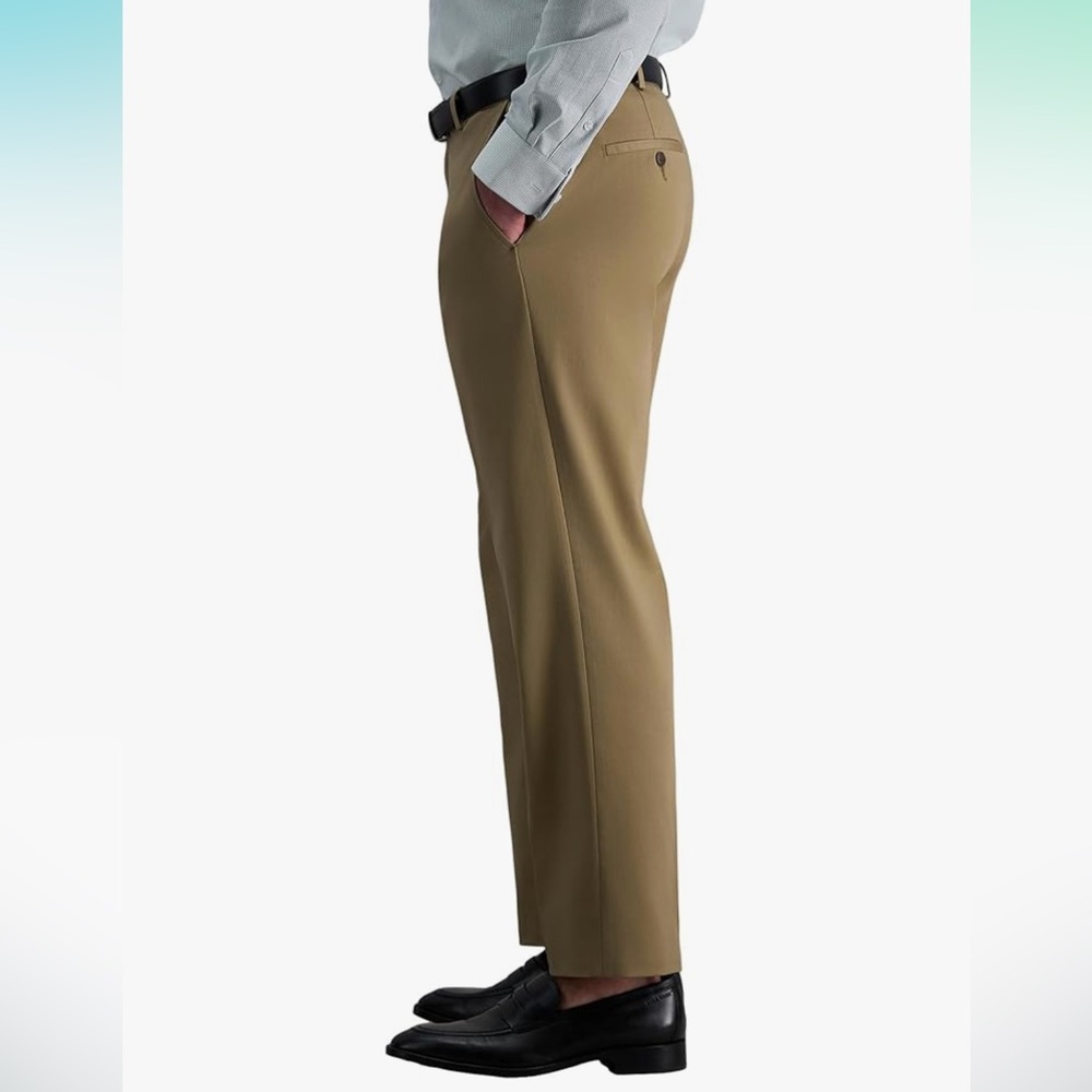 Bundle of 2 Haggar Men's Dark Brown and Tan Chinos - Picture 3 of 10